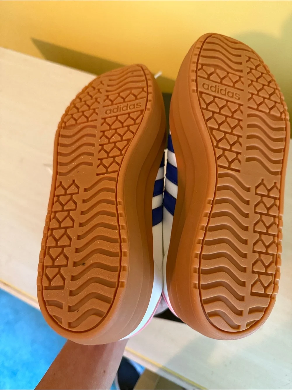 adidas VL Court Bold Platform Sneakers - White/Blue/Pink/Brown